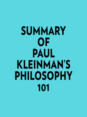 cover image of Summary of Paul Kleinman's Philosophy 101